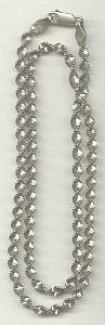 Necklace/925 Italy Woven-Twisted Necklace W/Beadding Along Edge