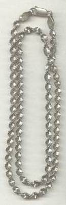 Necklace/925 Italy Woven-Twisted Necklace W/Beadding Along Edge