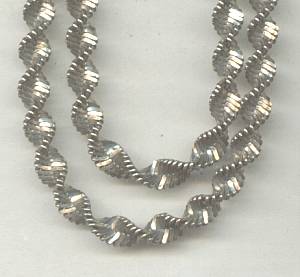 Necklace/925 Italy Woven-Twisted Necklace W/Beadding Along Edge