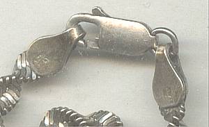 Necklace/925 Italy Woven-Twisted Necklace W/Beadding Along Edge