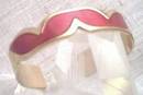 Bracelet/Cuff/Contemporary Goldtone W/Red Enamel Inset