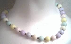 Necklace/Circa 1970's Pastel Bead