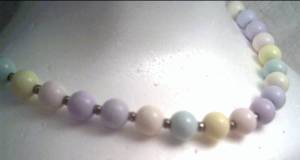 Necklace/Circa 1970's Pastel Bead