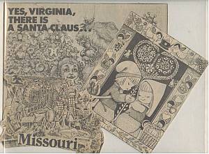 Ephemera/5 Pieces of Newspaper Graphics Mounted on Cardboard/