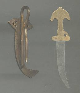 Slide/Hat or Scarf Clip/Damacene Type/Enameled Sword&Scabbard