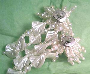 Earrings/Clip Ons/Large-Oversized/Faux Pearl&AB Beads Shoulder Dusters