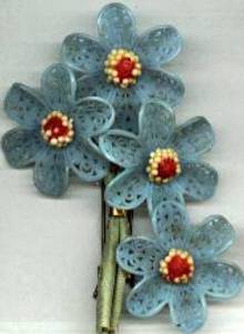 Hair Ornament/Barrette/C.1930's Plastic Floral Bouquet