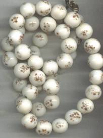 Necklace/Handmade White/Gold Glass Bead