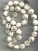 Necklace/Handmade White/Gold Glass Bead