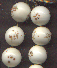 Necklace/Handmade White/Gold Glass Bead