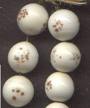 Necklace/Handmade White/Gold Glass Bead