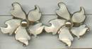 Earrings/ Screwbacks/Sterling/Enameled Flower W/Faux Pearl