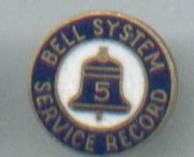 Service Pin/Bell Systems/Record/ 5 years