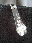 Purse/Clutch/Lg. Black Crocheted W/Clear Lucite Pull