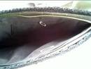 Purse/Clutch/Lg. Black Crocheted W/Clear Lucite Pull
