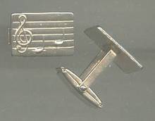 Cuff Links/Men's Goldtone With Musical Motf
