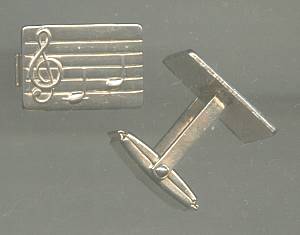 Cuff Links/Men's Goldtone With Musical Motf