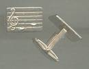 Cuff Links/Men's Goldtone With Musical Motf