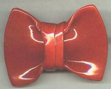 Scarf Slide/Handmade Ceramic/Large Red Bow
