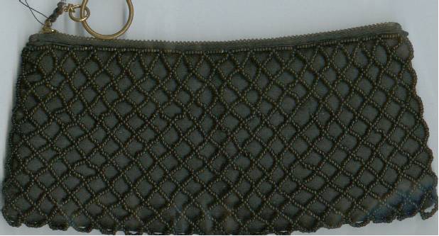 Purse/Clutch/Beaded Satin/Zippered