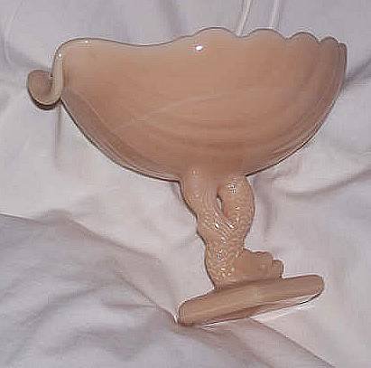 Glass/Westmorland Milkglass Compote/Dolphin&Shell Pattern