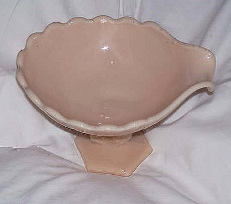 Glass/Westmorland Milkglass Compote/Dolphin&Shell Pattern