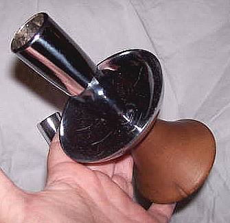 Candle Holders/Turnned Wood and Chrome