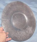 Kitchenware/Round Aluminum Tray/Shallow Bowl/Impressed Floral Design