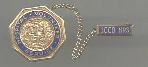 Service Pin/Hospital Volunteer Pin/1,000 Hours/Pollack Chicago-GF