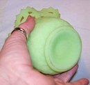 Glass/Fenton 1970's Small Green Custard Glass Vase
