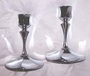 Metalware/Irvinware Fluted Chrome Candle Sticks