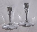 Metalware/Irvinware Fluted Chrome Candle Sticks