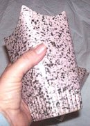 Vase/Pair 1950's Ceramic Pink Vase's With Black Spatters Asymmertical Tops