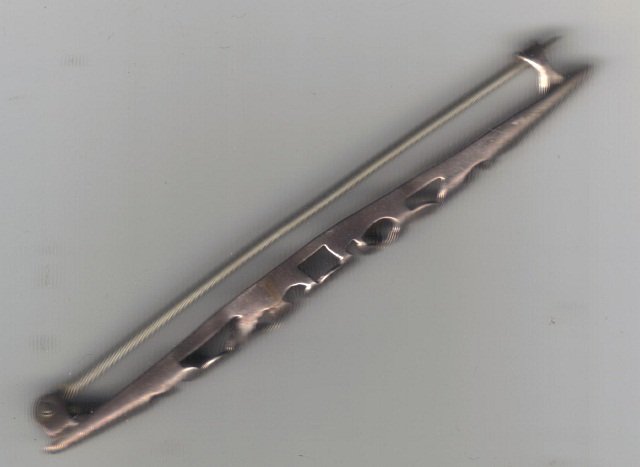 Brooch Circa 1915 Pierced Sterling Bar Pin