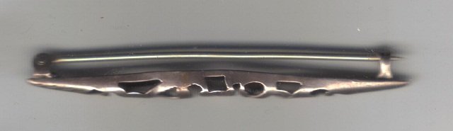 Brooch Circa 1915 Pierced Sterling Bar Pin