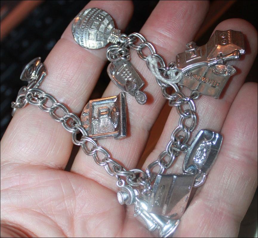 Charm Bracelet Sterling Silver Telephone Charms