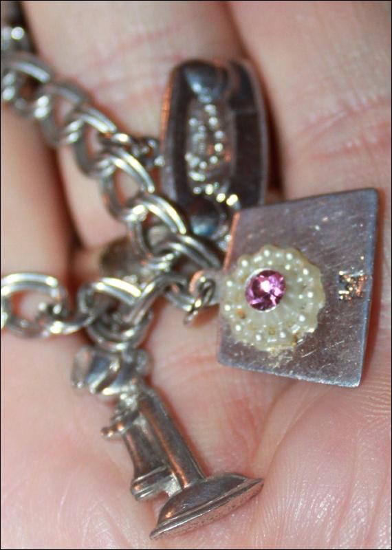 Charm Bracelet Sterling Silver Telephone Charms