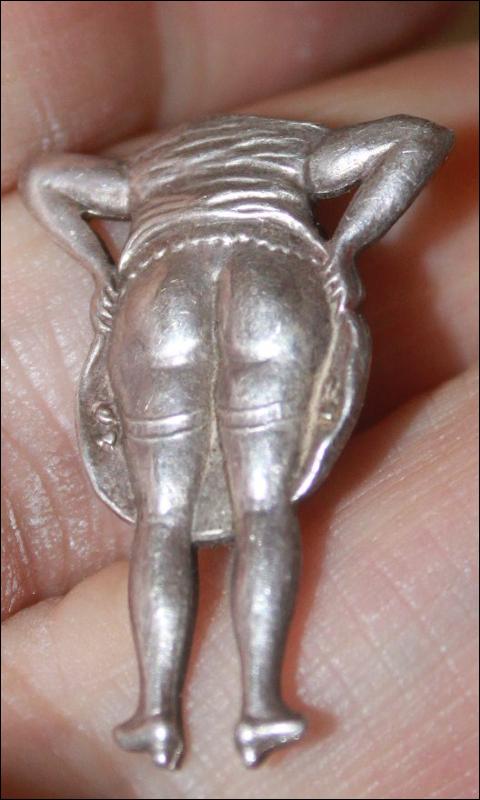 Sterling Silver Gay Paris Bare Bottom Pin Souvenir Brooch