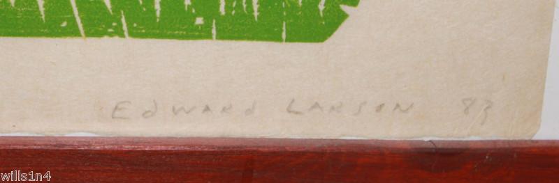 Ed Larson Woodblock Rainbow Art Proof Print 1983