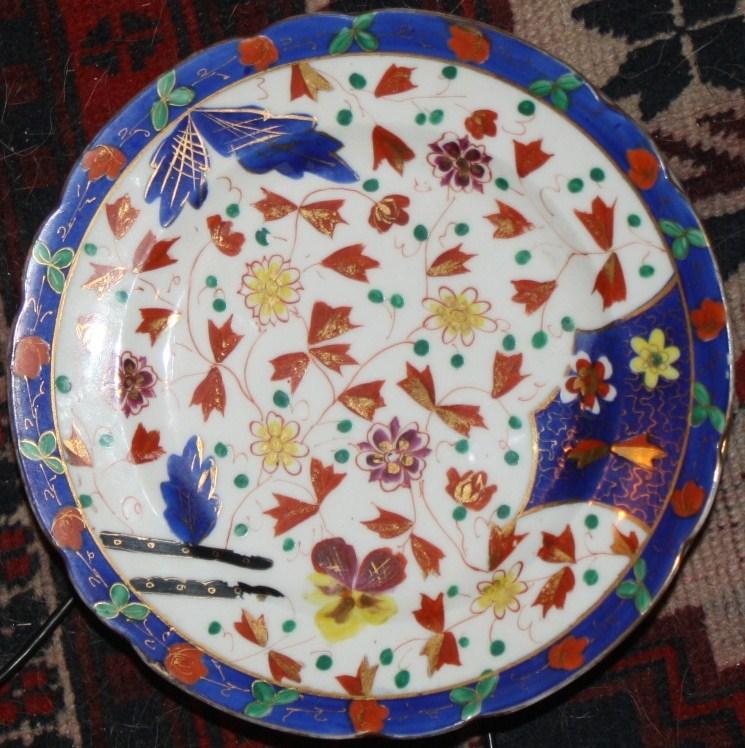 6 sets of Austrian Japan Imari Lunch Plates w Beehive Mark 1880s