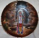 Hand Painted Tirschenreuth Indian Portrait Plate Grosby's Indian Store Manitou CO 1900