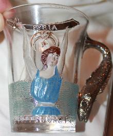 1904 Shriners Masonic fish Handled Atlantic city glass by the Pittsburgh Glass Company