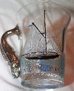 1904 Shriners Masonic fish Handled Atlantic city glass by the Pittsburgh Glass Company