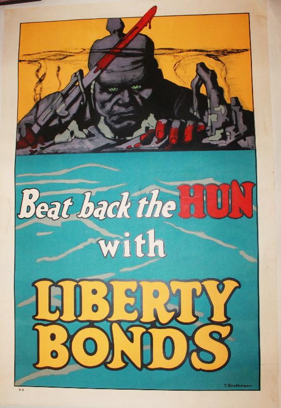 Beat Back the Huns With Liberty Bonds WWI Poster