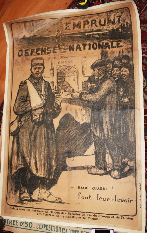 WWI 1915 Poster French Emprunt Defense Nationale Jules Adler artist