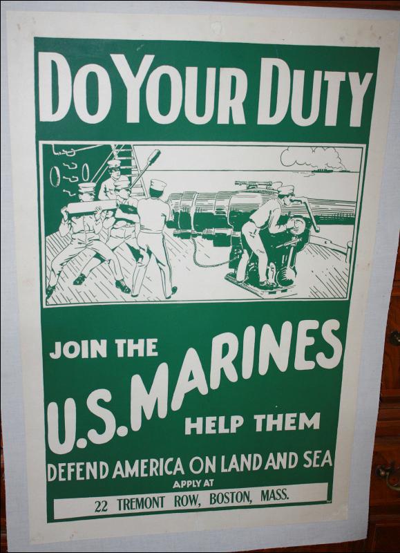 WWI Marines Recruit Poster Boston