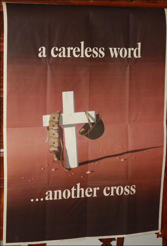 WWII Careless World Cross to Bear Poster 1940s