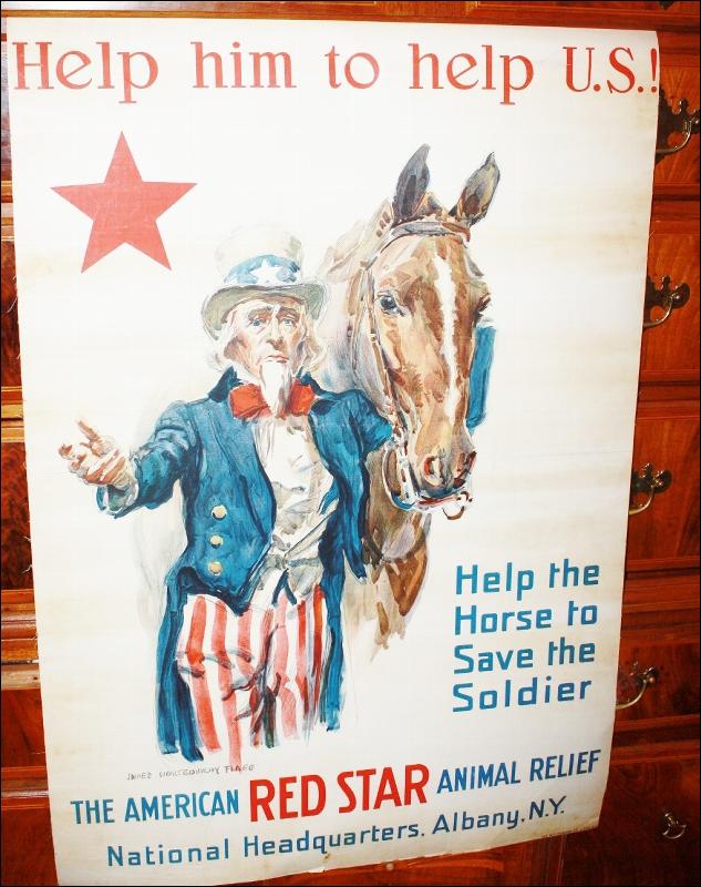 WWI Uncle Sam Horse Rescue Poster Rare