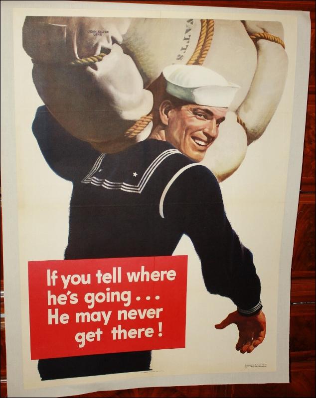 WWII USA Navy Poster 1940s Ealter