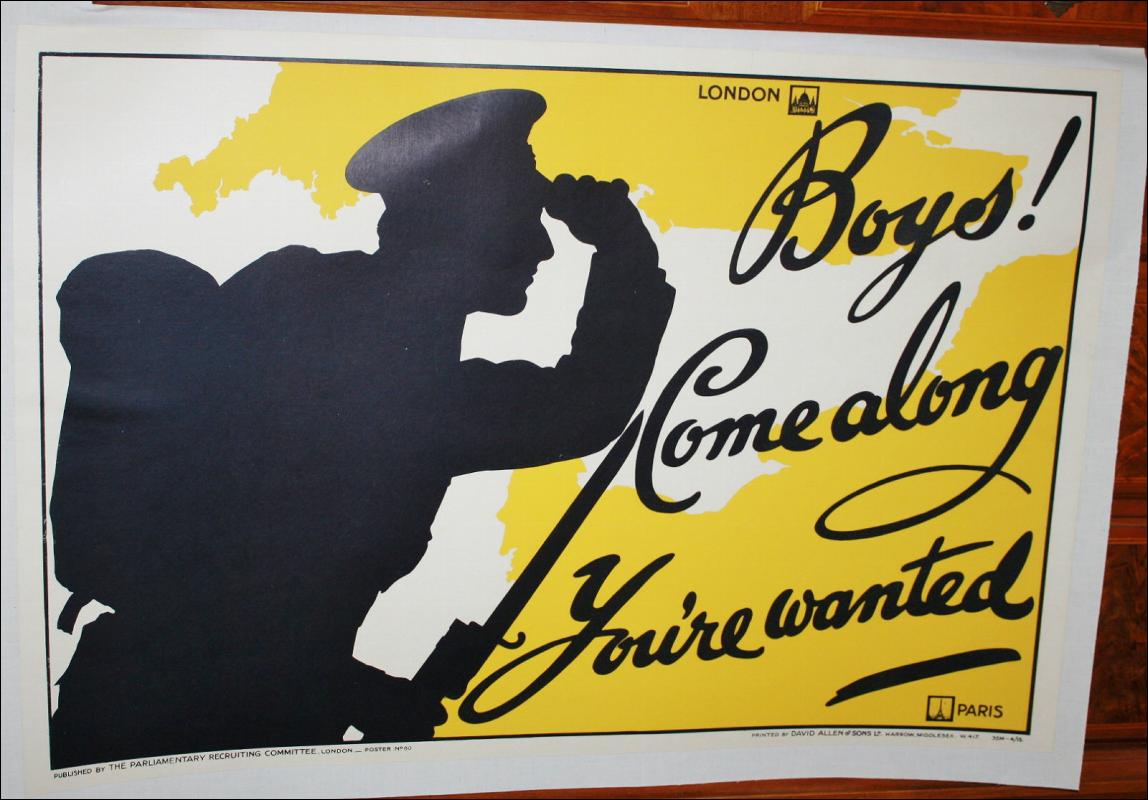 WWI British Recruitment Poster Paris